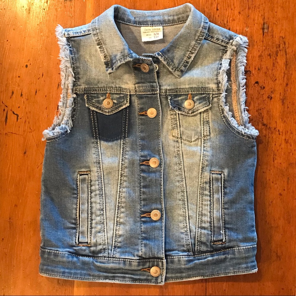 Zara girls denim vest